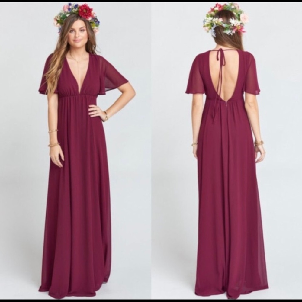 Show Me Your Mumu Faye Flutter Dress - Merlot